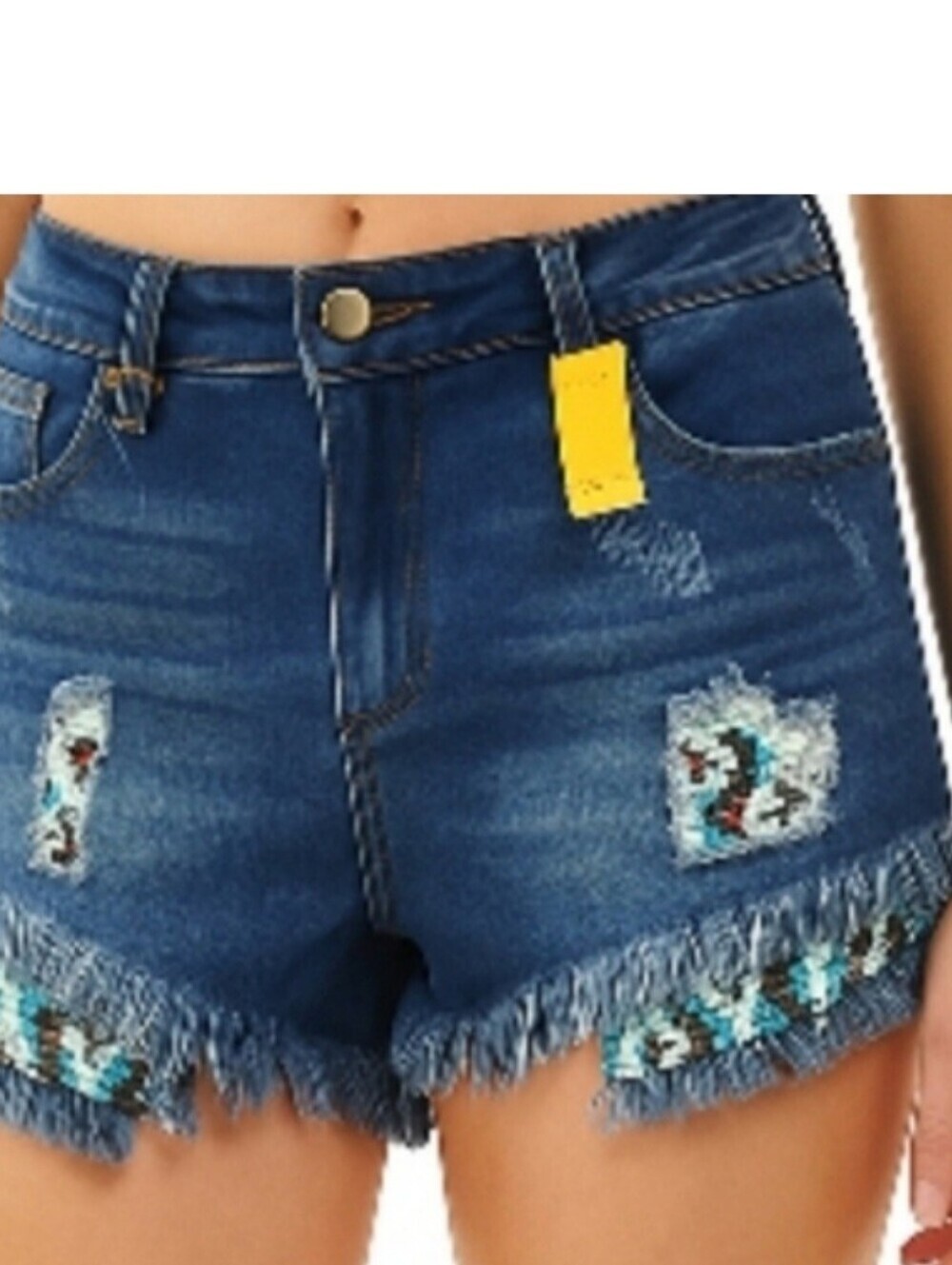 Tractr Blu Beaded Denim Shorts 28 NWT - Picture 5 of 16
